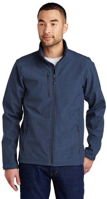 Eddie Bauer Adult 100% Polyester Water Resistant Shaded Crosshatch Soft Shell Jacket With Pockets